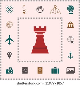 Chess Rook. Strategy icon