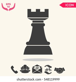 Chess Rook. Strategy icon