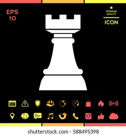 Chess Rook. Strategy icon