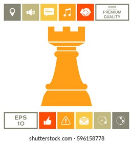 Chess Rook. Strategy icon