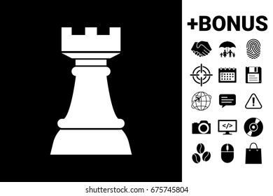 Chess Rook. Strategy icon