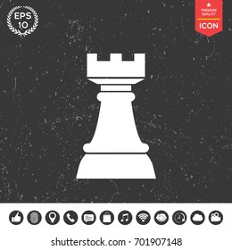 Chess Rook. Strategy icon