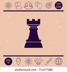 Chess Rook. Strategy icon