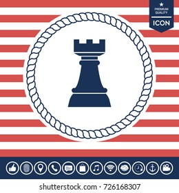 Chess Rook. Strategy icon