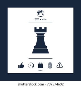 Chess Rook. Strategy icon