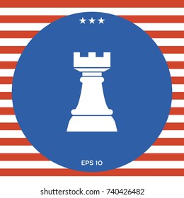 Chess Rook. Strategy icon