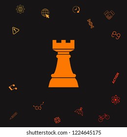 Chess Rook. Strategy icon. Graphic elements for your design