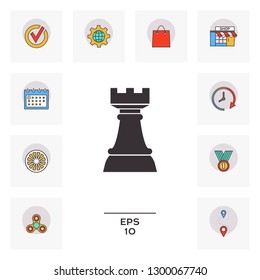 Chess Rook. Strategy icon. Graphic elements for your design
