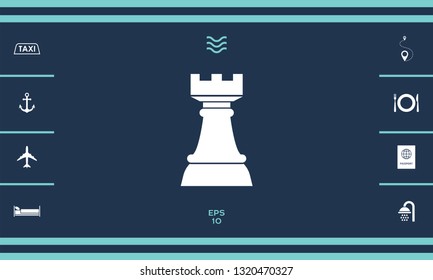 Chess Rook. Strategy icon. Graphic elements for your design