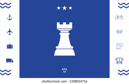 Chess Rook. Strategy icon. Graphic elements for your design