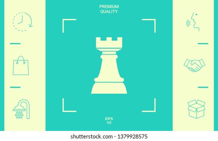 Chess Rook. Strategy icon. Graphic elements for your design