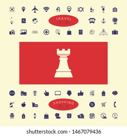 Chess Rook. Strategy icon. Graphic elements for your design