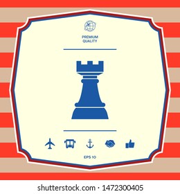 Chess Rook. Strategy icon. Graphic elements for your design