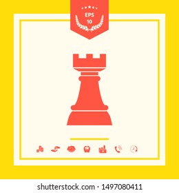 Chess Rook. Strategy icon. Graphic elements for your design