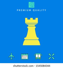 Chess Rook. Strategy icon. Graphic elements for your design