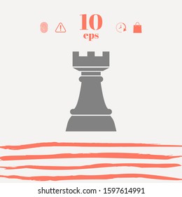 Chess Rook. Strategy icon. Graphic elements for your design
