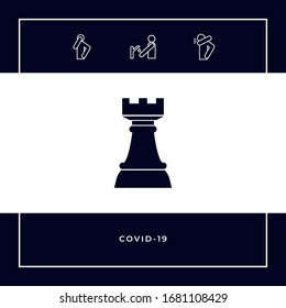 Chess Rook. Strategy icon. Graphic elements for your design