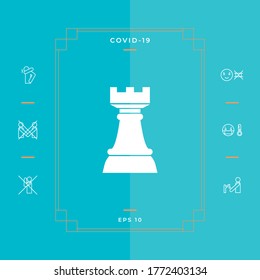 Chess Rook. Strategy icon. Graphic elements for your design