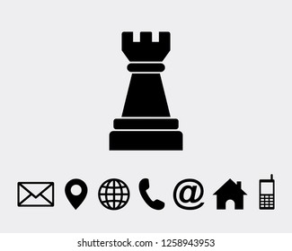 Chess rook symbol vector for web