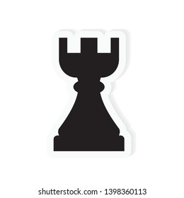 chess rook, tower piece icon- vector illustration