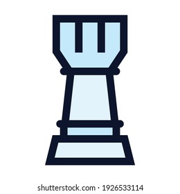 Chess Rook. Tower. Simple Vector Color Icon.