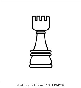 Chess rook vector icon.