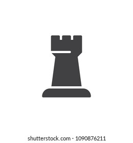 Chess rook vector icon. filled flat sign for mobile concept and web design. Chess piece simple solid icon. Symbol, logo illustration. Pixel perfect vector graphics