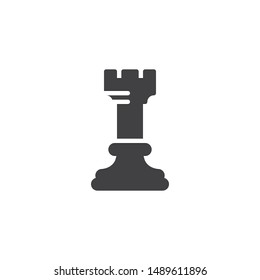 Chess rook vector icon. filled flat sign for mobile concept and web design. Rook chess figure glyph icon. Symbol, logo illustration. Vector graphics