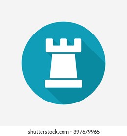 Chess rook vector icon. Strategy symbol.
