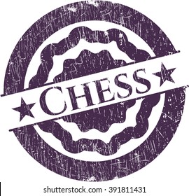 Chess rubber stamp with grunge texture