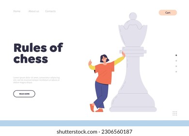 Chess rules landing page for online club providing training lesson and classes for people leisure