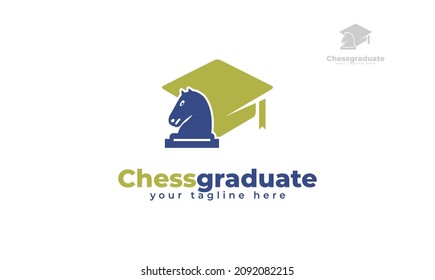 Chess scholar logo design. vector