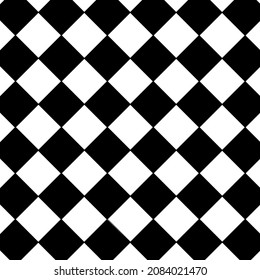 Chess seamless pattern. Classic chess black and white board background. Vector layout.
