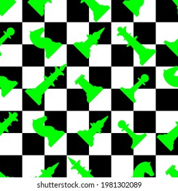 Chess, seamless pattern, vector illustration