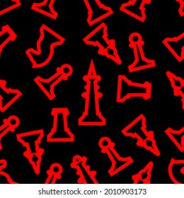 Chess, seamless pattern, vector illustration