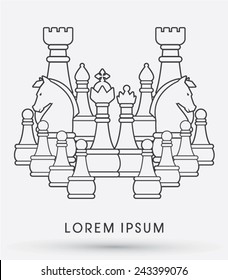 Chess Set, logo, symbol, icon, graphic, vector .