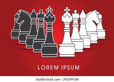 Chess Set, logo, symbol, icon, graphic, vector.