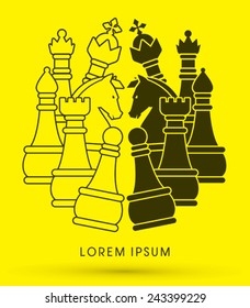 Chess Set, logo, symbol, icon, graphic, vector .