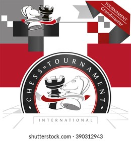 Chess, set of vector elements and illustration icons