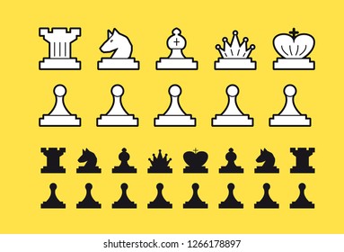 Chess set vector illustration on white background