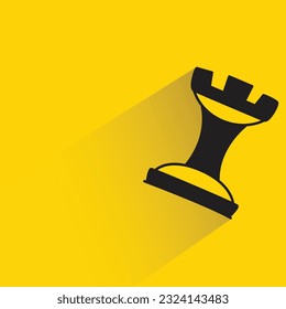 chess with shadow on yellow background
