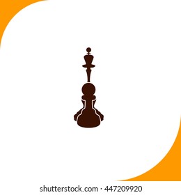 Chess sign. Brown icon on white background