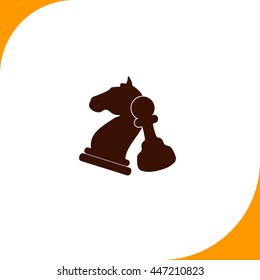 Chess sign. Brown icon on white background