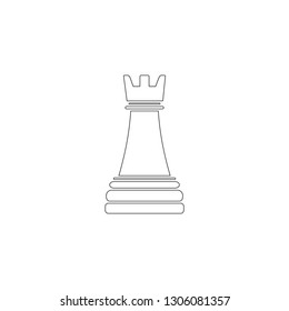 chess. simple flat vector icon illustration. outline line symbol - editable stroke