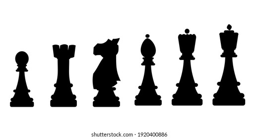 Chess simple icons collection on white background Vector illustration