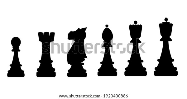 Chess simple icons collection on white\
background Vector\
illustration