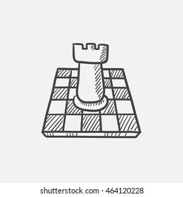 Chess sketch icon for web, mobile and infographics. Hand drawn vector isolated icon.