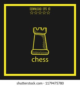 chess sketch vector icon