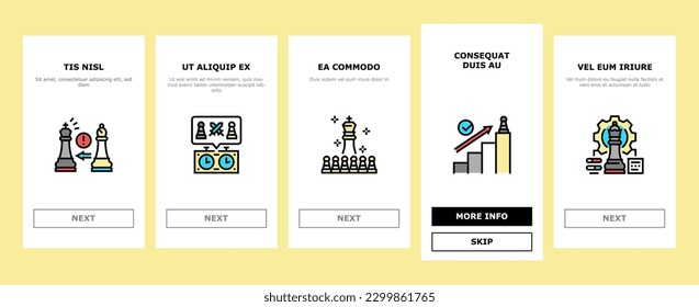 Chess Smart Strategy Game Figure onboarding mobile vector. King And Queen, Rook And Pawn, Elephant And Horse For Playing Chess. Players Playing Together On Competition Color Illustrations