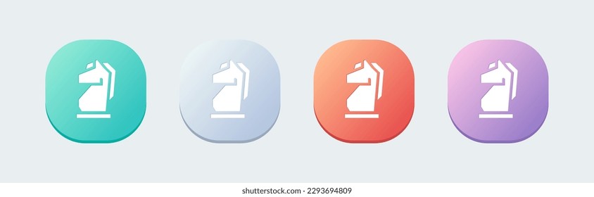Chess solid icon in flat design style. Horse signs vector illustration.